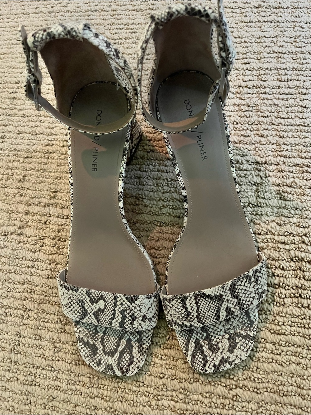 Donald Pliner Snake Block Heel Sandals